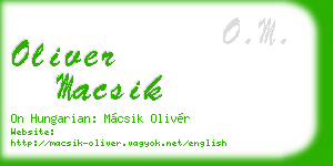 oliver macsik business card